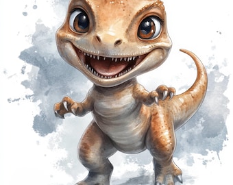 11 Baby Dinosaurier Clipart, Scrapbooking, Junk Journals, Papiermodelle, druckbare Aquarell Clipart, hochwertige JPGs, digitaler Download