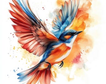 14 Beautiful Birds Clipart, Digital Download JPG, Printable clipart, High Quality JPGs, Paper Craft, Watercolor Clipart, Bird Clipart