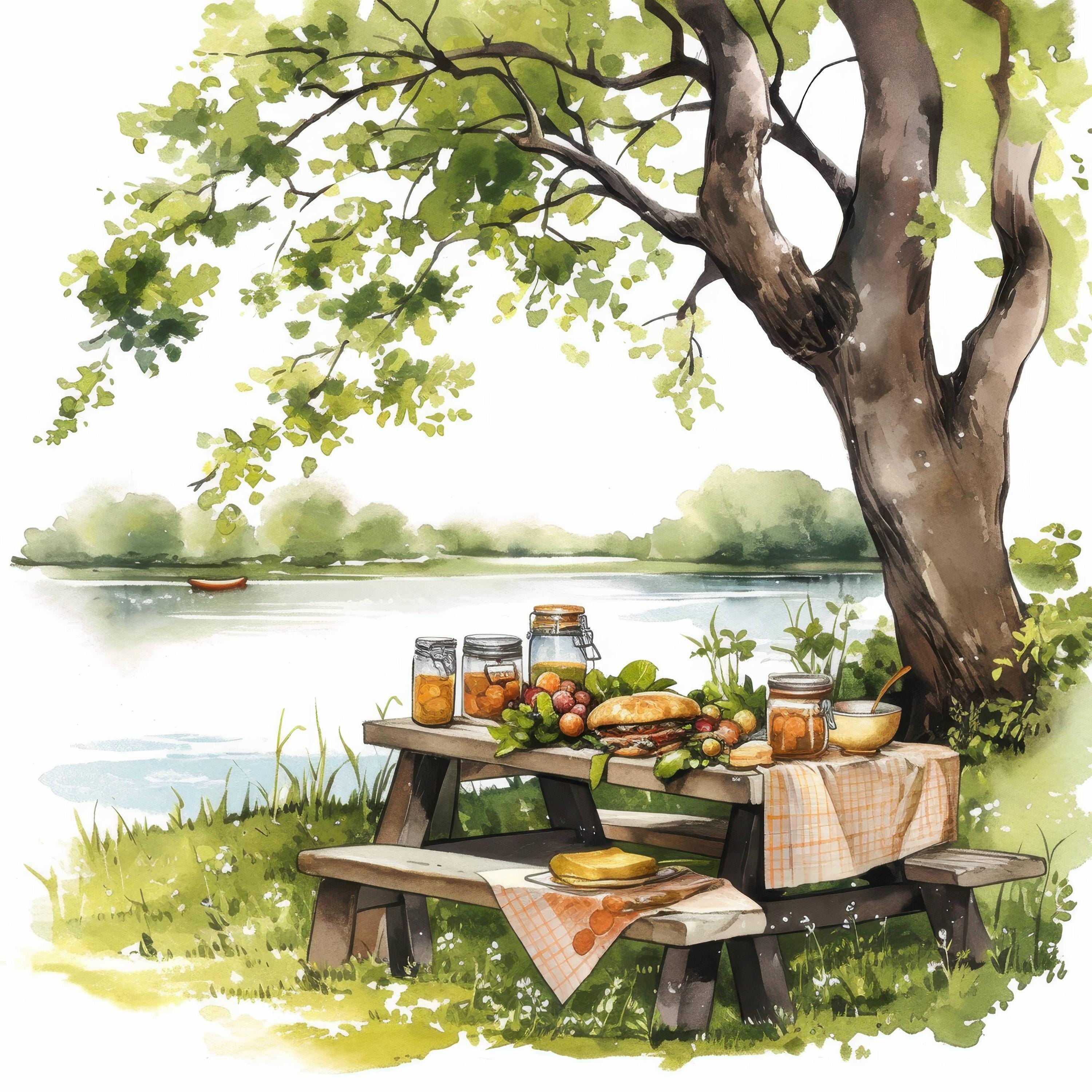 Spring Picnic Graphics 11 Spring Picnic Clipart, 11 High Quality Jpgs, Digital Download, Paper ...