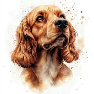 10 Cocker Spaniel Clipart, 10 High Quality JPGs, Digital Download, Cocker Spaniel Print, Watercolor Clipart, Paper Craft, Junk Journal