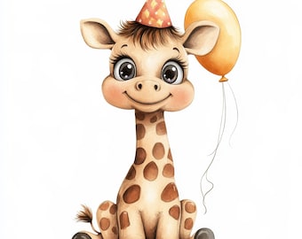 10 Baby Giraffe Clipart, Dekoracja pokoju dziecięcego, Słodka żyrafa, Klipart żyrafa, Baby Shower, Wydruki cyfrowe, Użytek komercyjny, Dziennik śmieci