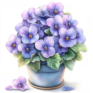 10 Violets Clipart, 10 wysokiej jakości JPG, pobieranie cyfrowe, cyfrowe planery, księgi pamiątkowe, botaniczne cliparty, Clip Art, Junk Journals