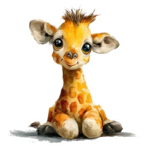 10 Aquarell Giraffe Clipart, Baby Dschungel Tier Clipart, Baby Kinderzimmer Clipart, Baby-Dusche Clipart, hochwertige JPG, Junk Journal