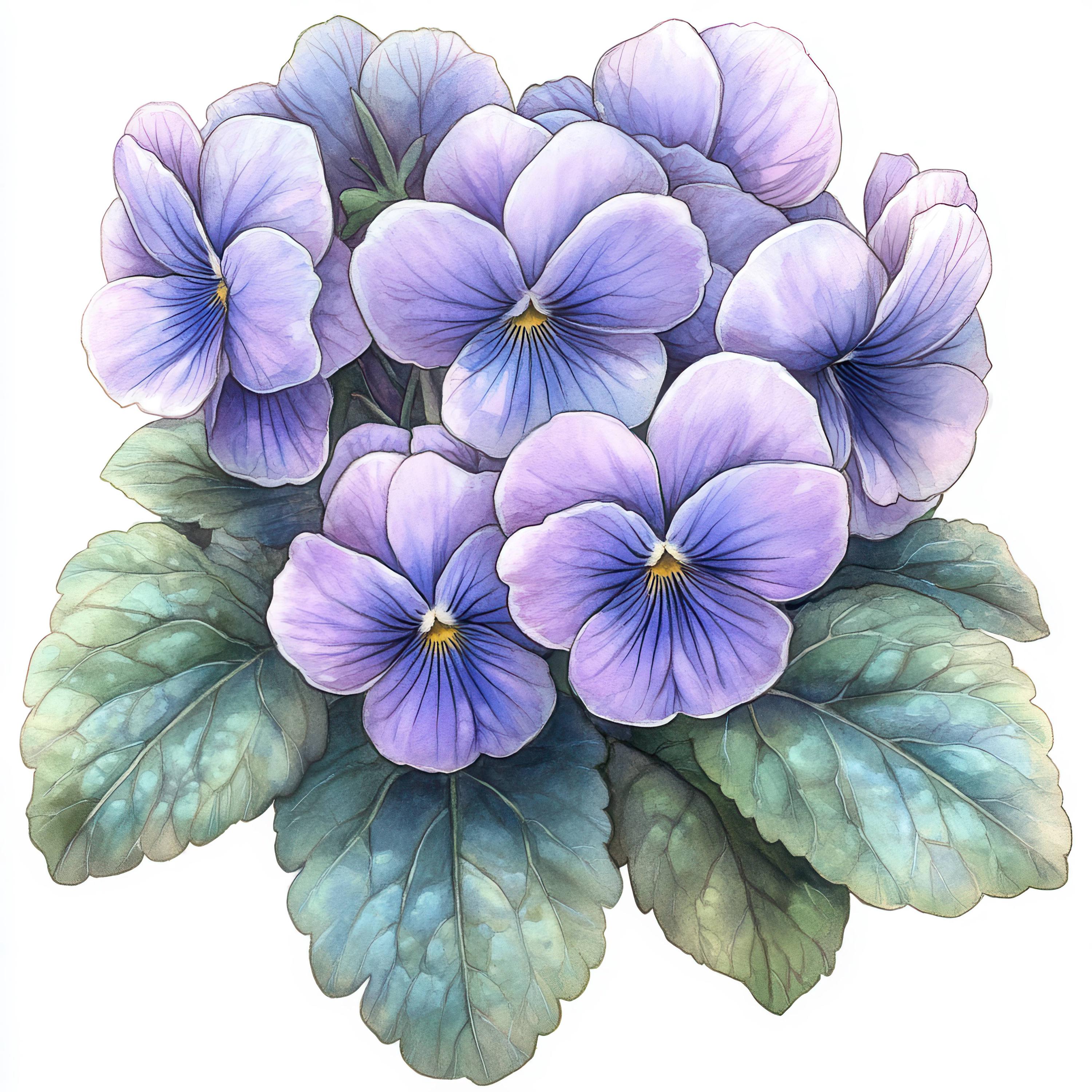 10 Violets Clipart, 10 High Quality Jpgs, Digital Download, Digital ...