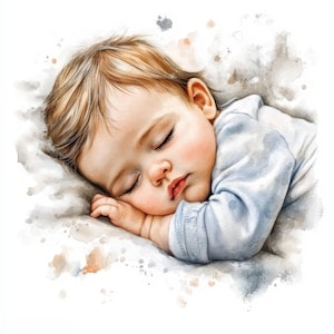 10 slapende schattige baby clipart, kinderkamer clipart, hoge kwaliteit JPG, digitale download, Paper Craft, Junk Journal, afdrukbare aquarel clipart