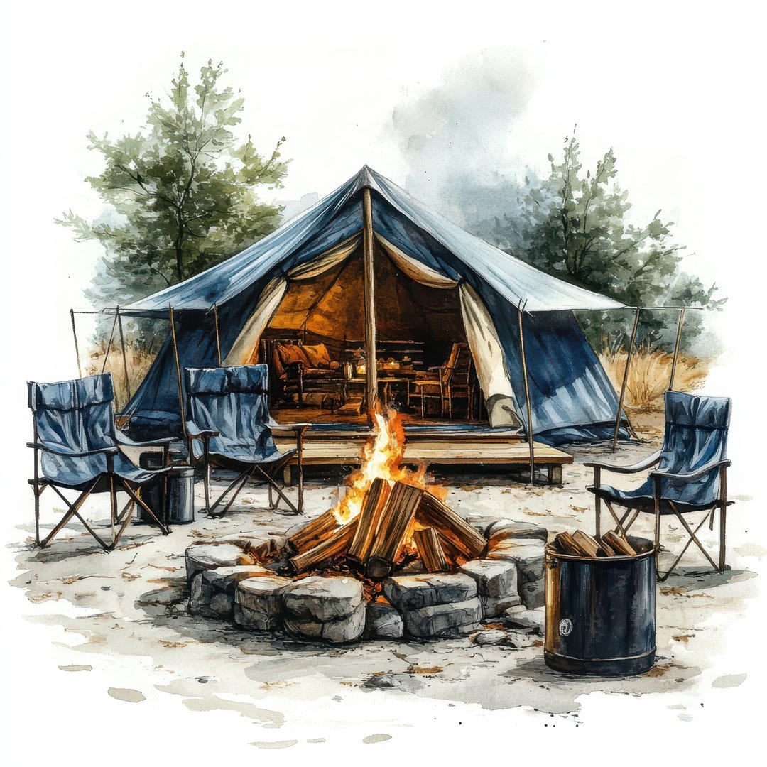 17 Camping Clipart Jpgs, Paper Craft, Camping, Commercial Use ...