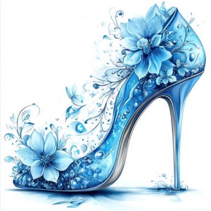 High Heels Gorgeous Prom Shoes Clipart, Floral Clipart, Scrapbooking, Paper Craft, Watercolor Clipart, High Quality JPGs, Digital Download