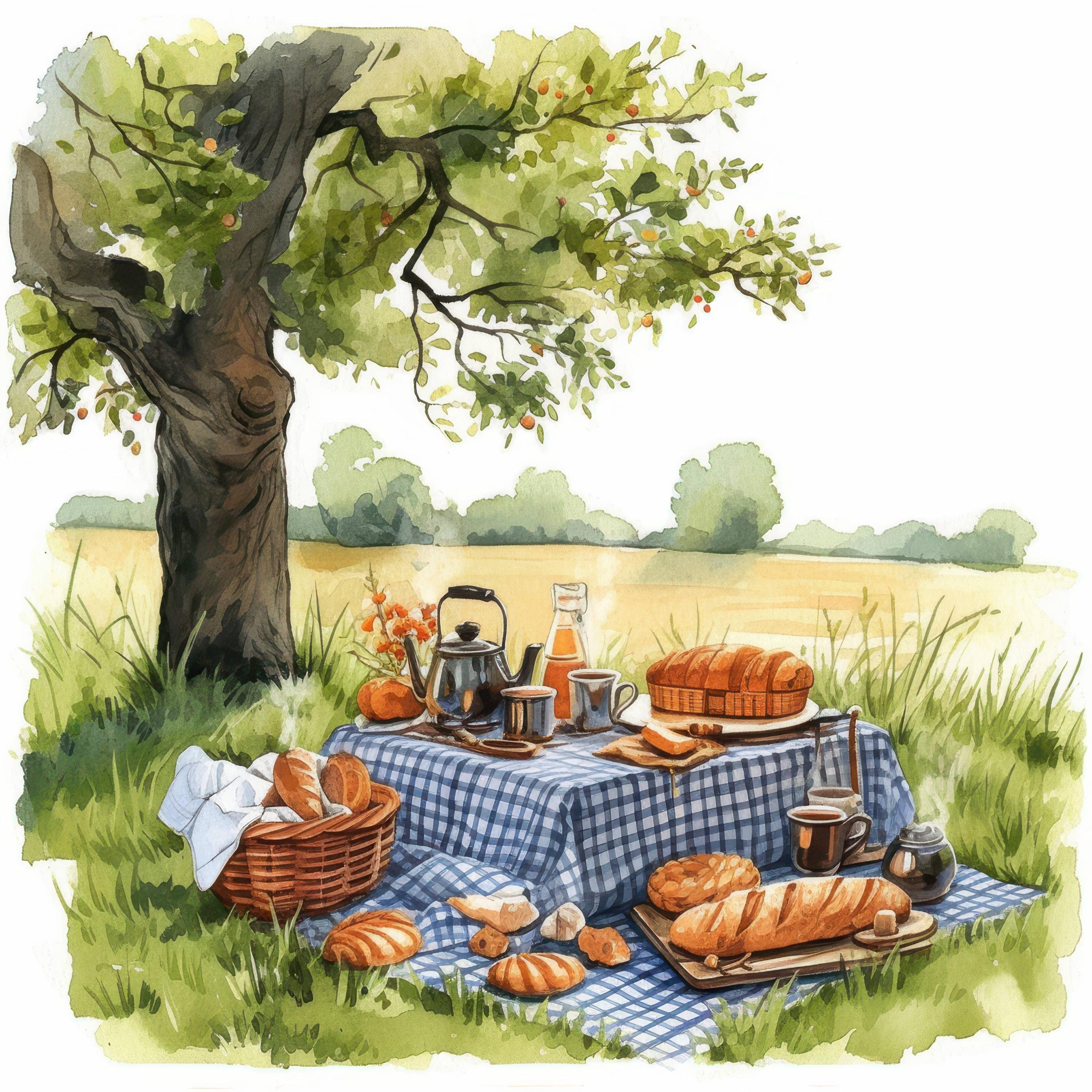 Spring Picnic Graphics 11 Spring Picnic Clipart, 11 High Quality Jpgs, Digital Download, Paper ...