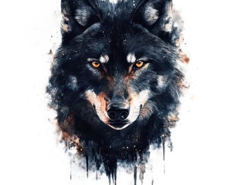10 imágenes prediseñadas de lobo negro, 10 archivos JPG de alta calidad, descarga digital, scrapbooking, manualidades digitales con papel, creación de tarjetas, imágenes prediseñadas, impresión de lobo