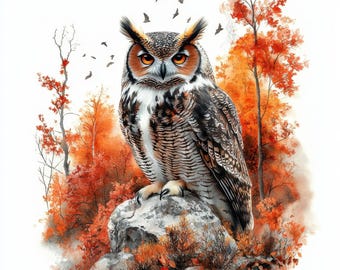 10 cliparts hibou, clipart hibou aquarelle, fichiers JPG de haute qualité, téléchargement numérique, haute résolution, clipart aquarelle imprimable, créations en papier