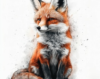 13 Fox Clipart, Watercolor Fox Clipart, Printable Watercolor Clipart, Paper Crafts, High Resolution,  High Quality JPGs, Digital Download