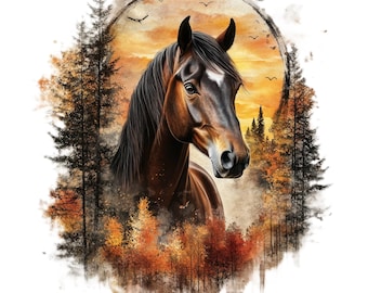 水彩馬のクリップアート - 10 個の高品質 JPG | 水彩馬 | デジタル