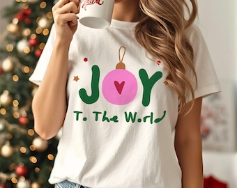 Joy to the World PNG, Christian Christmas Shirt Design, Bible Verse Png, Religious Holiday Graphic for Sweatshirt, Digital Download