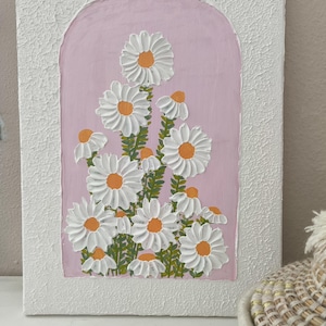 Madeliefjesbloemen Textuur wandkunst