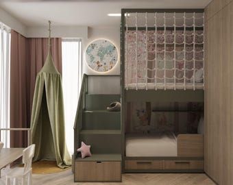 Benutzerdefinierte Kinderzimmer-Design, 3D-Innenraum-Visualisierung (Digital Design Paket)