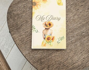 Personalisierte Sonnenblume Hardcover-Zeitschrift, elegantes Tagebuch