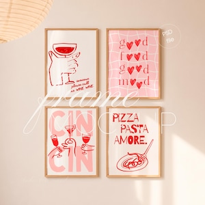 Set of 4 Frames Mockup, Scandi 3:4 Vertical Wood Wall Art Display (PSD File)