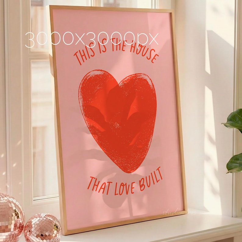 Wood Frame Mockup with Disco Ball, Vertical DIN A Wall Art Poster Display (PSD File) image 3