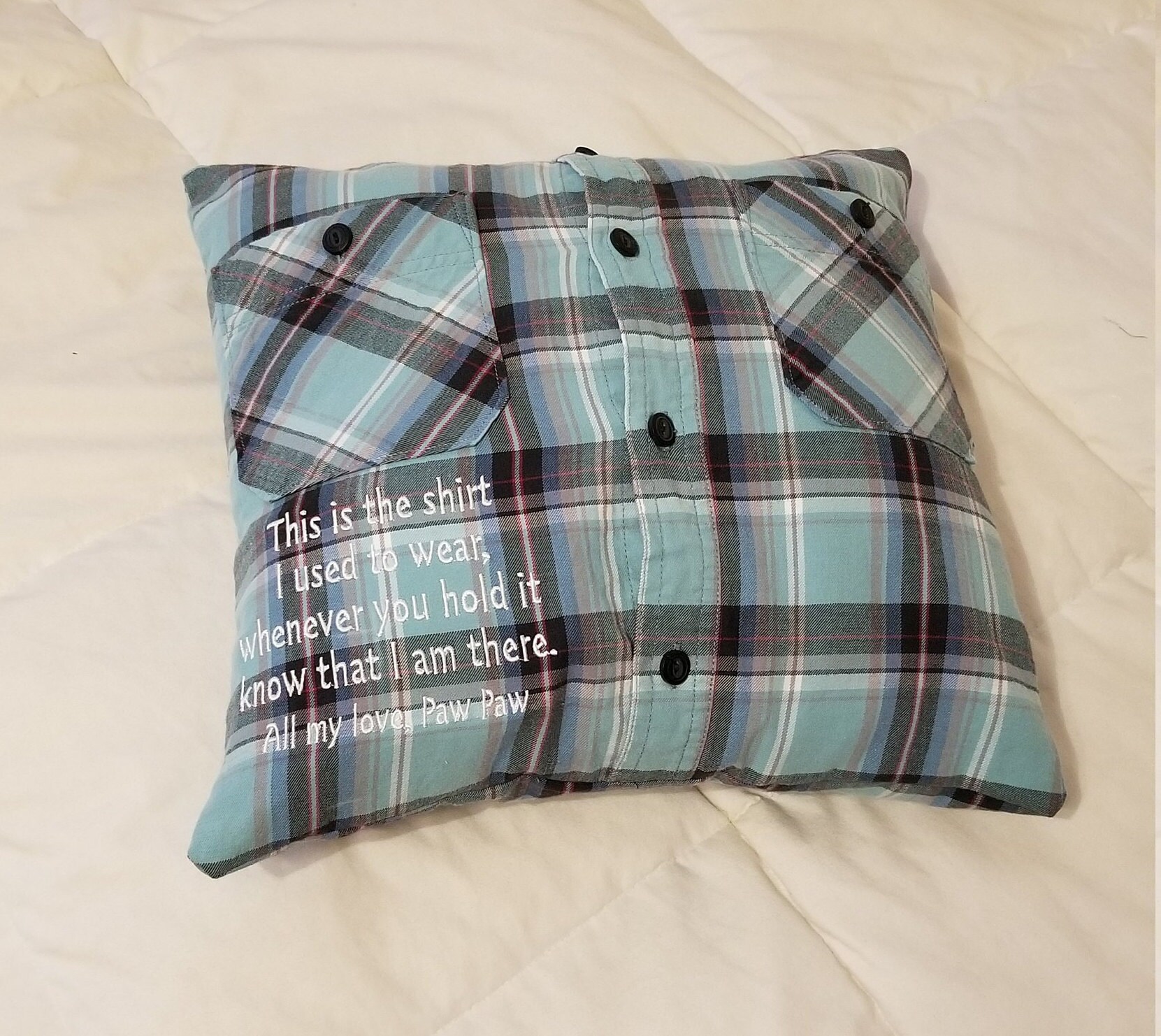 Memory Pillow loved one keepsake handmade shirt pillow Etsy