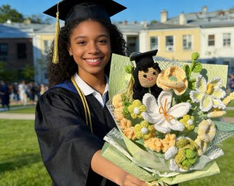 Crochet Graduation Flower Bouquet: Handmade Keepsake Gift