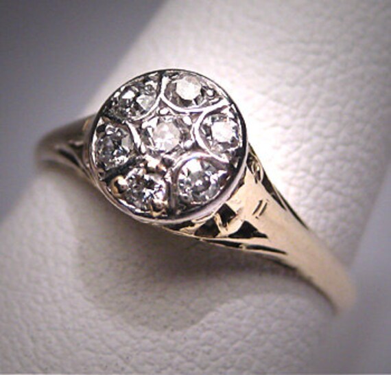 Antique Platinum Diamond Wedding Ring Vintage Edwa