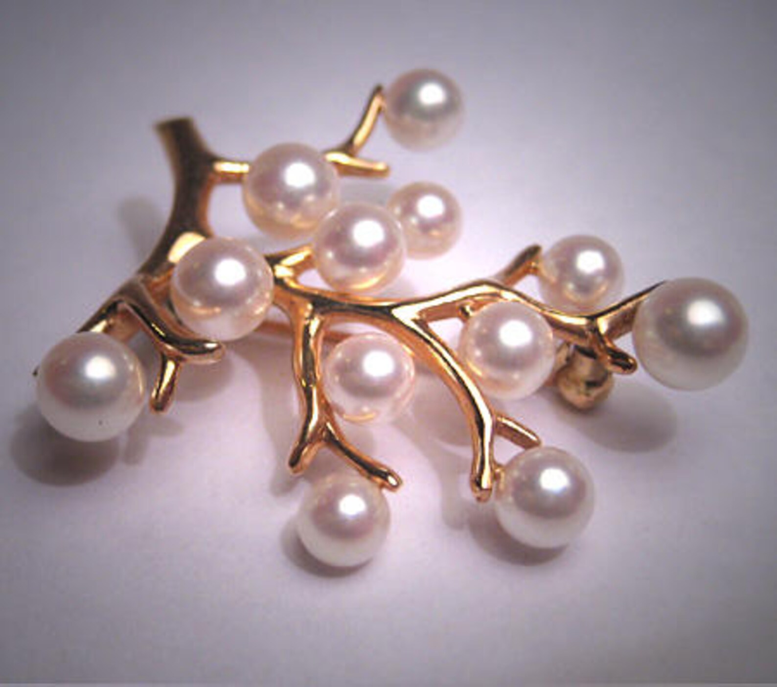 Vintage Mikimoto Pearl Brooch Pin Akoya 14K Gold Estate 5mm Etsy