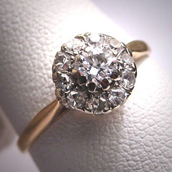 Antique Diamond Wedding Ring Vintage Victorian Art