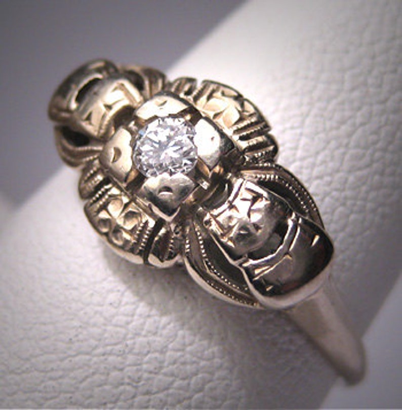 Antique Diamond Wedding Ring Victorian Art Deco Vintage Etsy