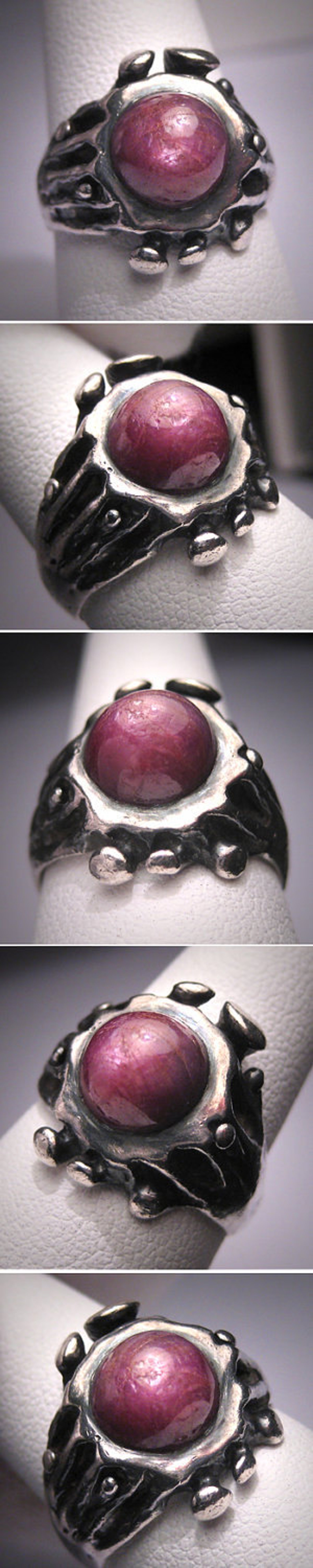 Antique Vintage Star Ruby Ring Modernist Silver MidCent | Etsy