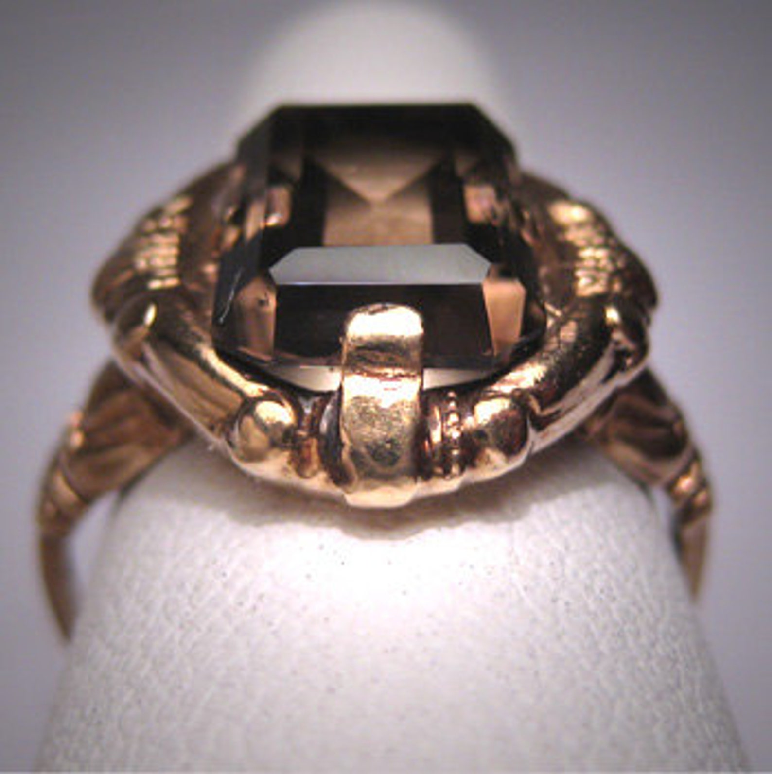 Antique Chocolate Topaz Ring Vintage Art Deco Wedding Etsy