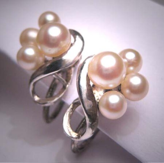 Antique Akoya Pearl Earrings Vintage Art Deco - We