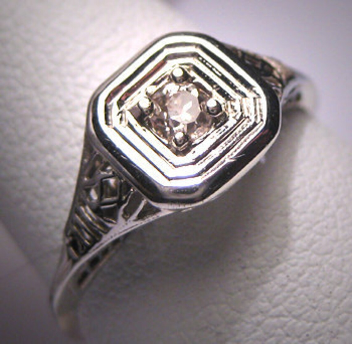 Antique Diamond Wedding Ring Art Deco Vintage W. Gold Etsy