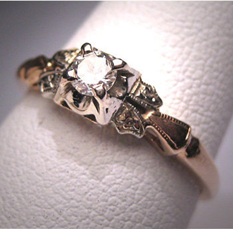Antique Diamond Wedding Ring Vintage Victorian Art Deco Etsy