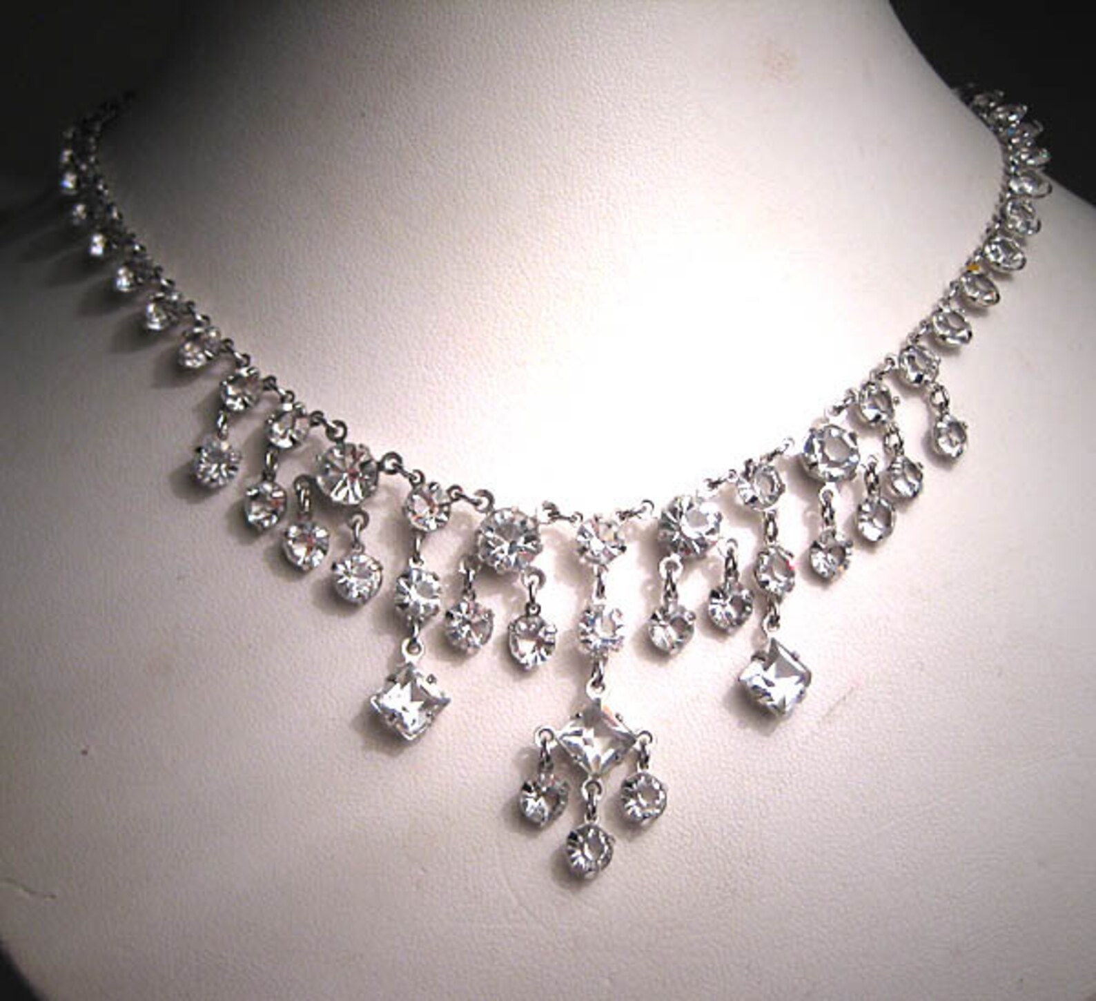 Antique French Paste Necklace Vintage Art Deco Wedding Etsy