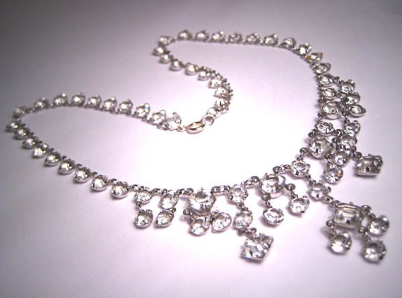 Antique French Paste Necklace Vintage Art Deco Wedding Etsy