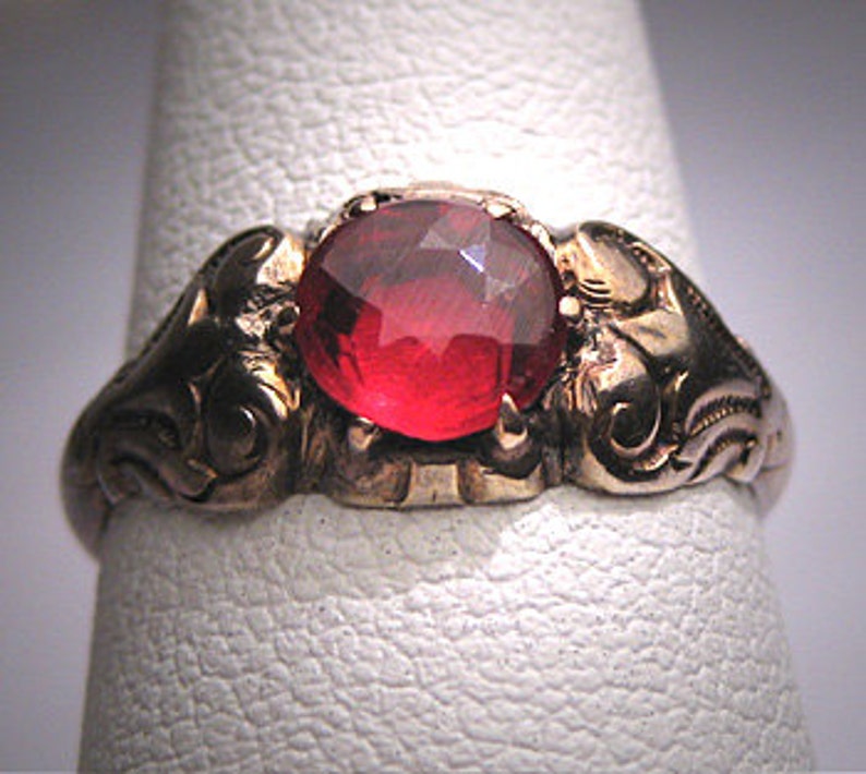 Antique Ruby Wedding Ring Vintage Victorian Etsy