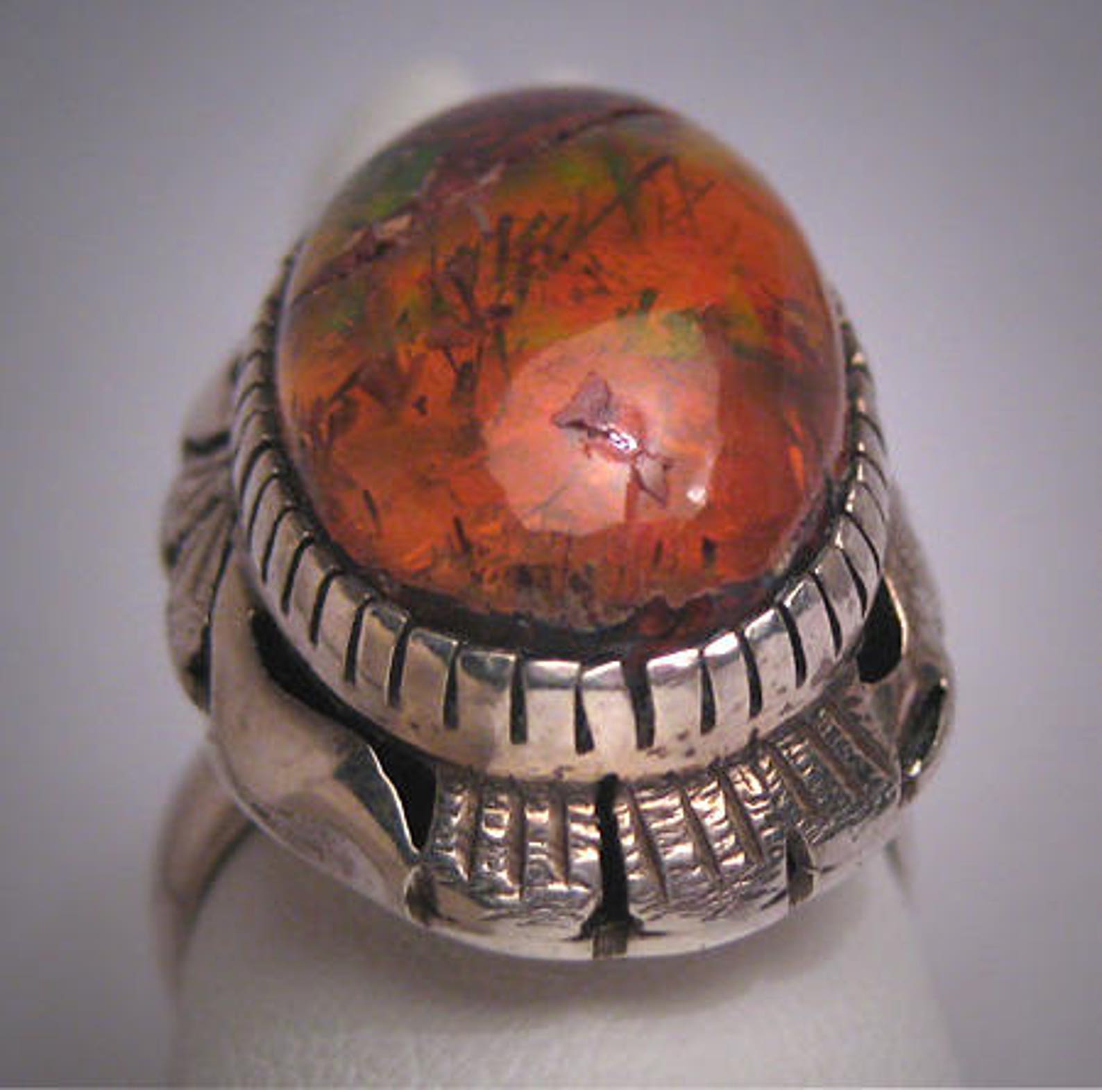 Vintage Fire Opal Ring 8ct Antique Retro Modernist 50s Etsy