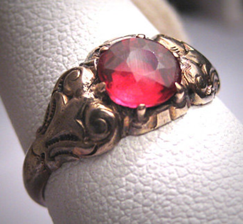 Antique Ruby Wedding Ring Vintage Victorian Etsy