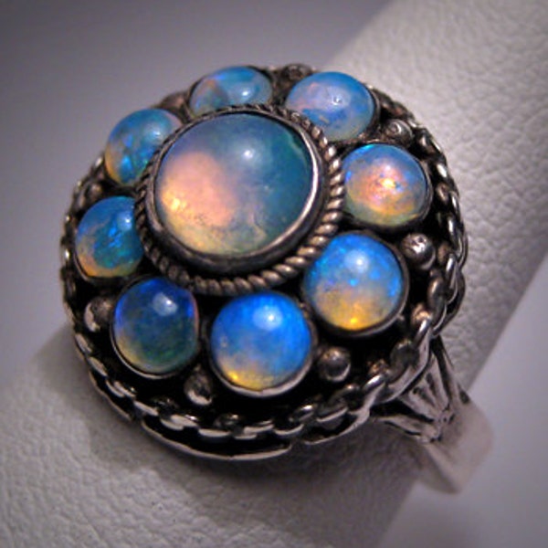 Rare Antique Georgian Opal Ring Pre - Victorian Vintage Wedding Ring