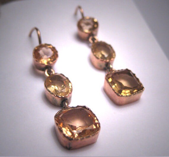 antique citrine earrings