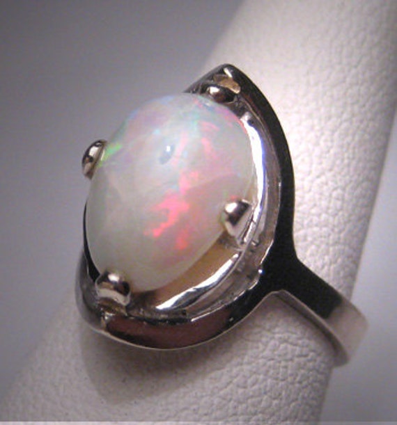Antique Australian Opal Ring Wedding Retro Retro Art Deco 1950 | Etsy