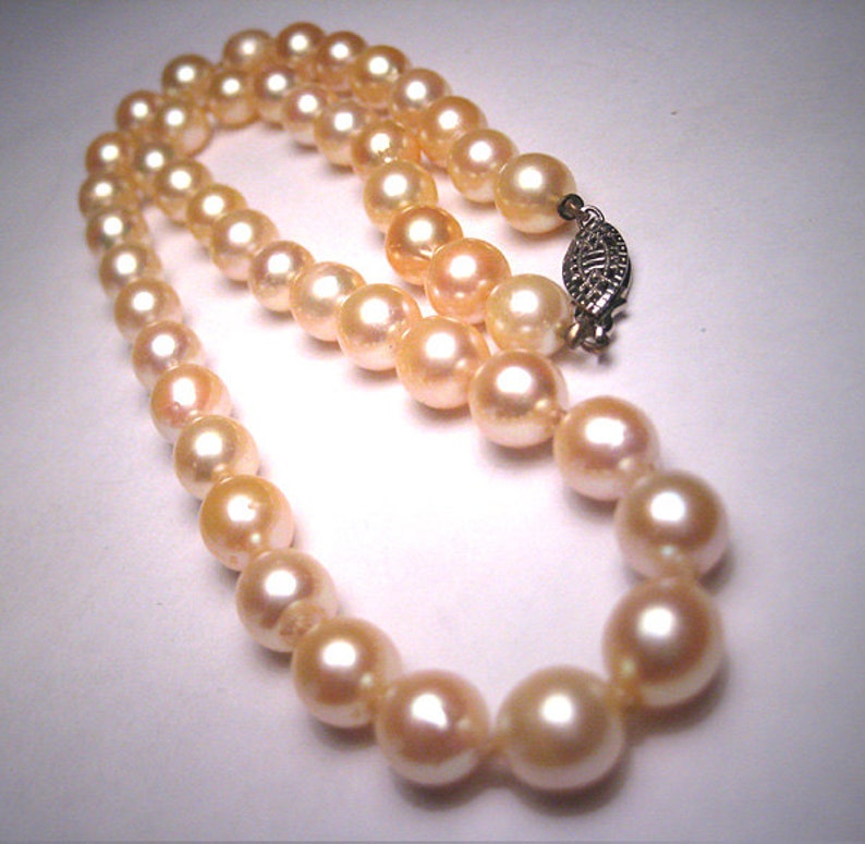 Vintage Pearl Necklace Strand Akoya White Gold Art Deco | Etsy
