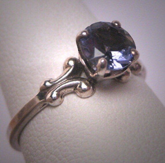 Vintage Victorian Iolite Ring Wedding Art Deco Sol