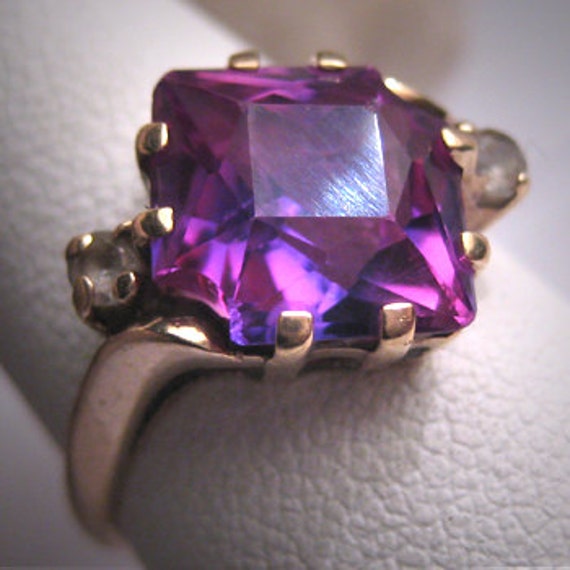 Antique Color Change Sapphire Ring Vintage Art Dec