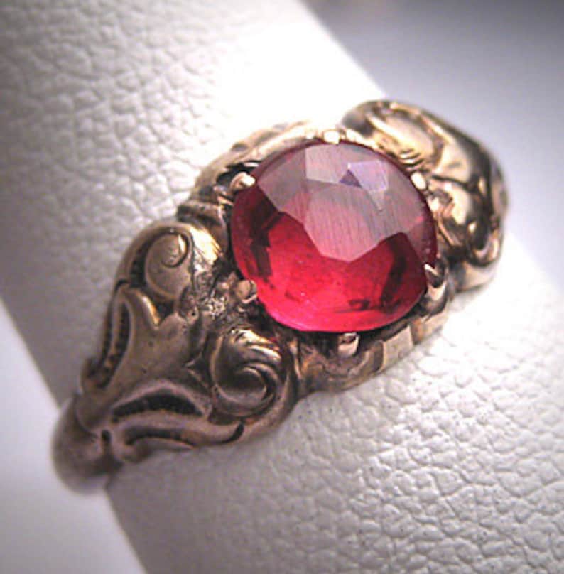 Antique Ruby Wedding Ring Vintage Victorian Georgian | Etsy