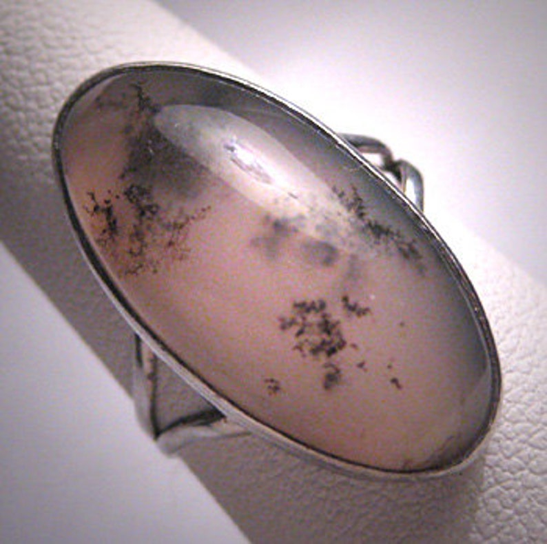 Antique Victorian Moss Agate Ring Vintage c.1900 Sterling | Etsy