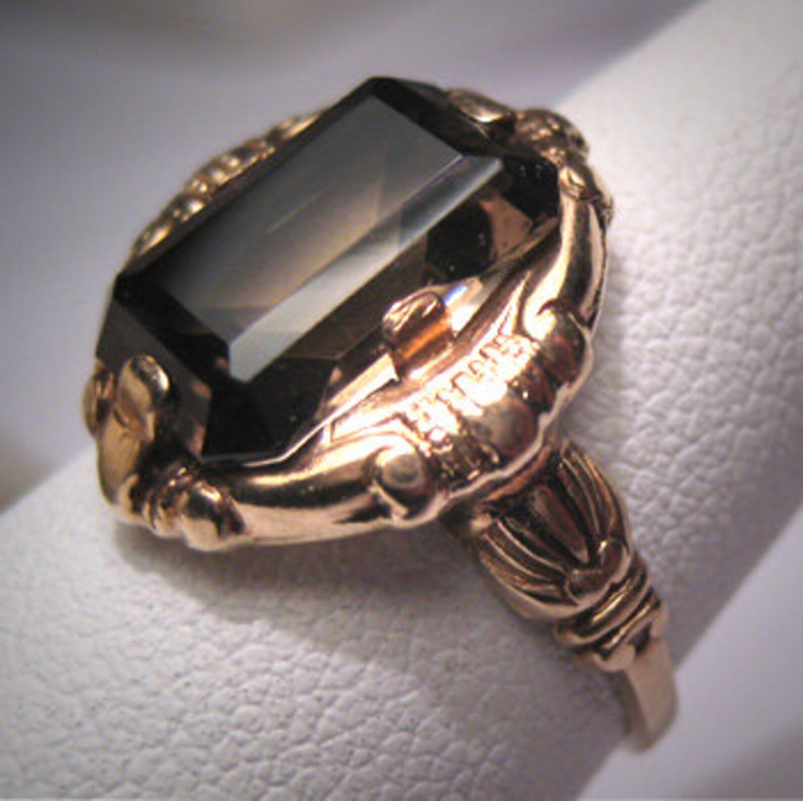 Antique Chocolate Topaz Ring Vintage Art Deco Wedding Etsy