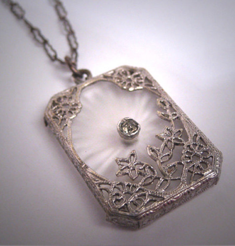 Antique Camphor Glass Crystal Necklace Vintage Art Deco c.1920 | Etsy