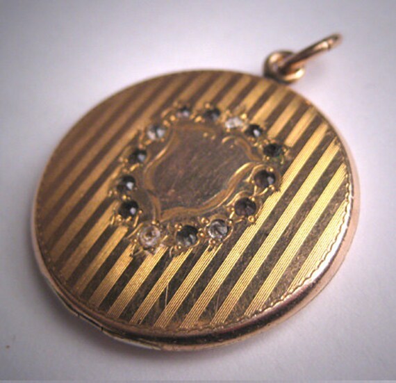 Antique Victorian Gold Locket Pendant Necklace Stones Shield | Etsy