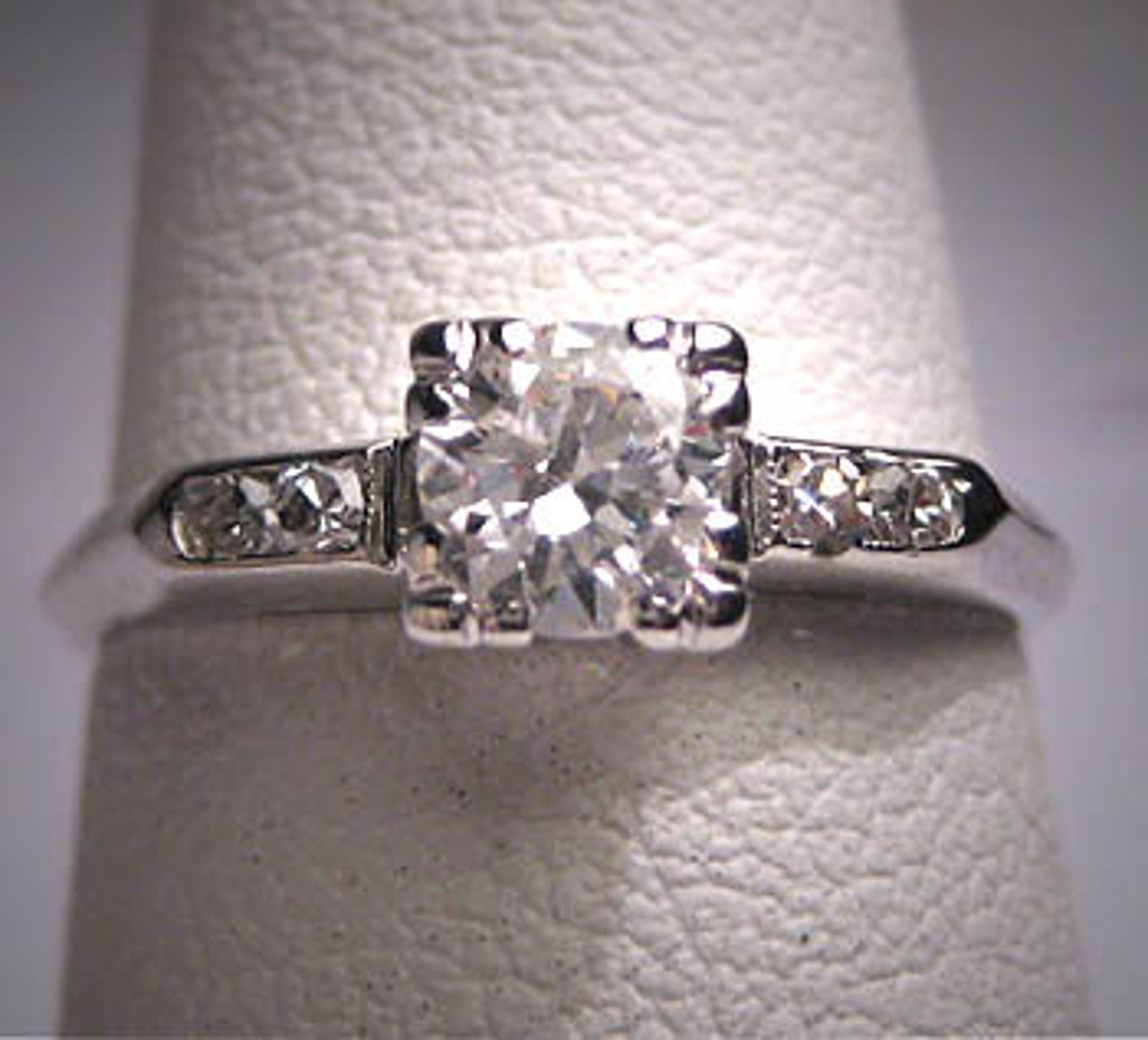 Antique Diamond Wedding Ring Vintage Art Deco 18K White Gold | Etsy